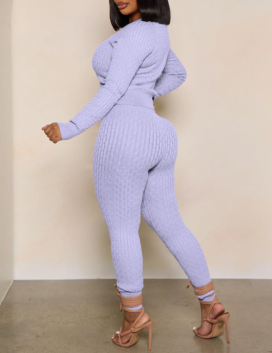 Nimsruc Sweater Two Piece Outfits For Women Knit Set - Image 4