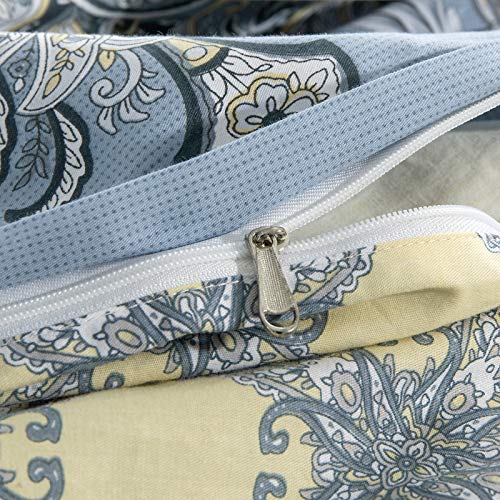 Jucfhy Cotton Duvet Covers And Sets -1000Tc Egyptian Cotton Paisley Print Luxury Duvet Cover Set-Reversible Damask Medallion Percale Comforter Cover Set-2Pcs Bedding (Twin,Light Blue Floral) #TOP3