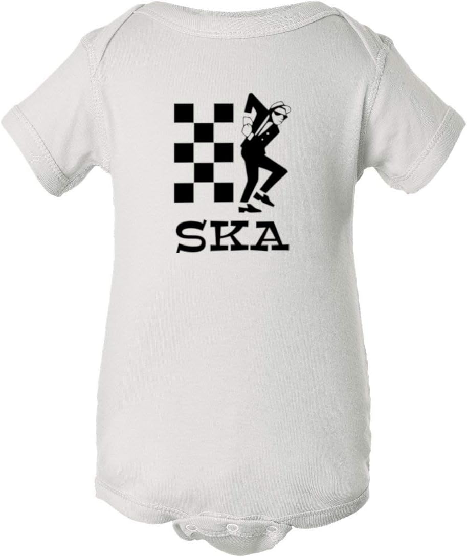 Mari Kyrios SKA Punk Rudeboy 2 Tone White Baby Cotton One Piece Bodysuit Jumper