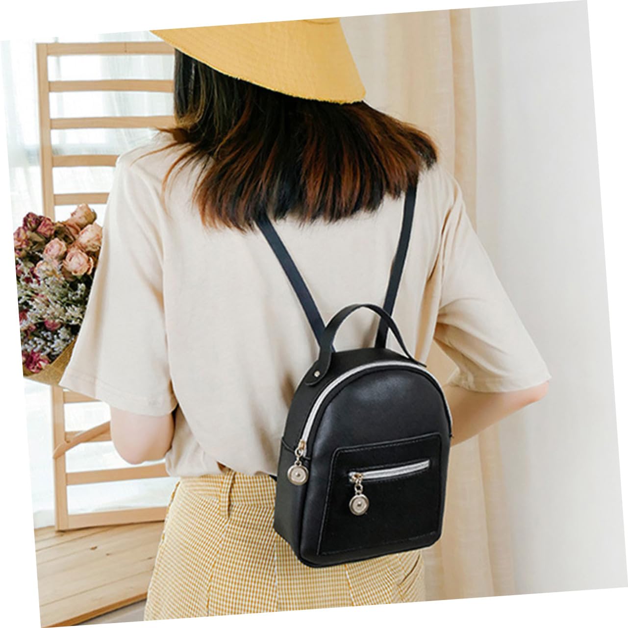Didiseaon 1pc Backpack Mini Backpack Small Daypacks Purse Mini Small Backpack Cross Body Bags for Women Women’s Backpack Crossbody Sling Bag Girls Wallets PU Leather Shoulder Bag PU Backpack