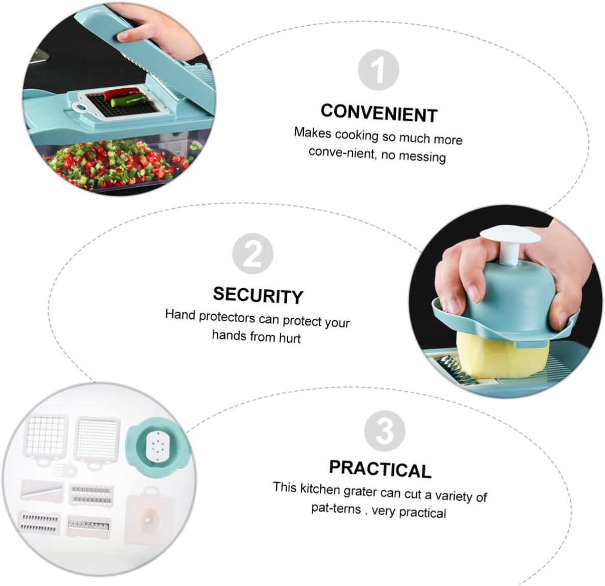 Ciieeo Multifunction Vegetable Chopper Egg Separator Stainless Steel and Plastic Easy to Use for Slicing Shredding and Separating Egg Whites for Meal Prep and Cooking