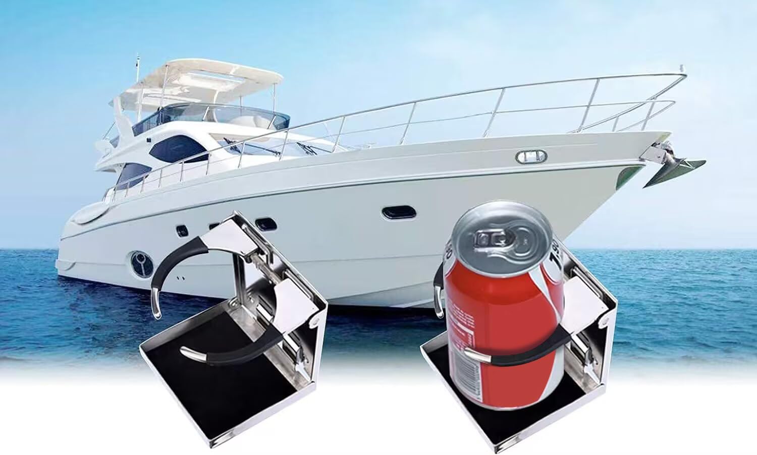KAOLALI Portavasos Ajustable Universal de Acero Inoxidable, Soporte para Vasos Botella de Bebida para Barcos, Caravanas, Coche, RV, Furgoneta