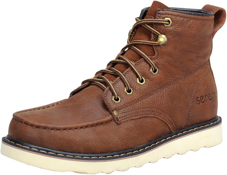 Serene Mens Fashion Cool Mid Top Ankle Lace Up Cowhide Ruched Business Sneaker Oxfords Shoes