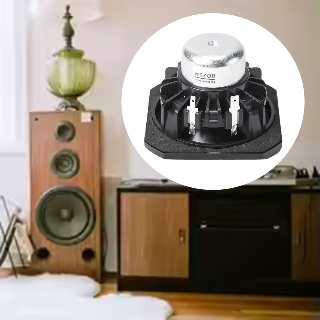Haut-Parleur Étanche 95AF, Haut-Parleurs Auditifs de 3 Pouces avec Corne de Haute Qualité de 25W 8Ohm, Haute Fidélité.
