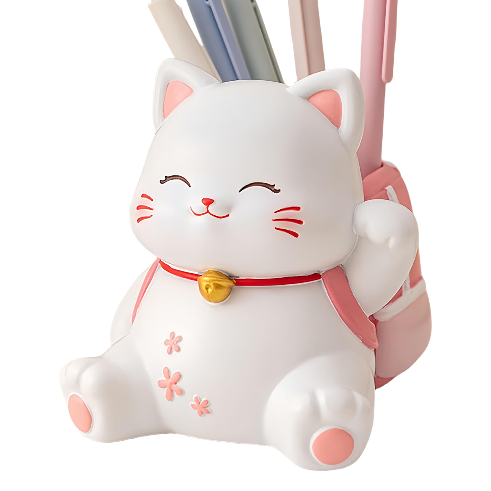 Porte-crayons de bureau résine chat contre le désordre des stylos