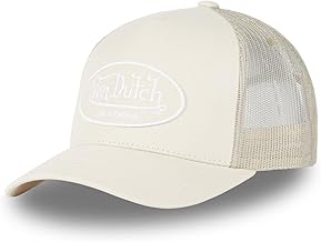 Von Dutch Casquette Homme & Femme Ajustable, Casquette Trucker Originale et Confortable, Beige, Blanc, Taille TU