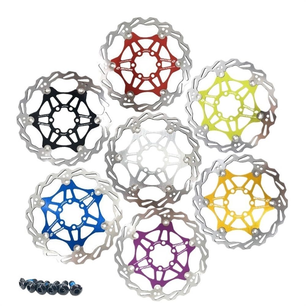 Disco Freno Rotor de freno de disco de bicicleta de montaña ultraligero 160mm/180mm/203mm Rotor flotante de disipación de calor MTB pastilla de freno de disco hidráulico Freno Disco(Red 180MM)
