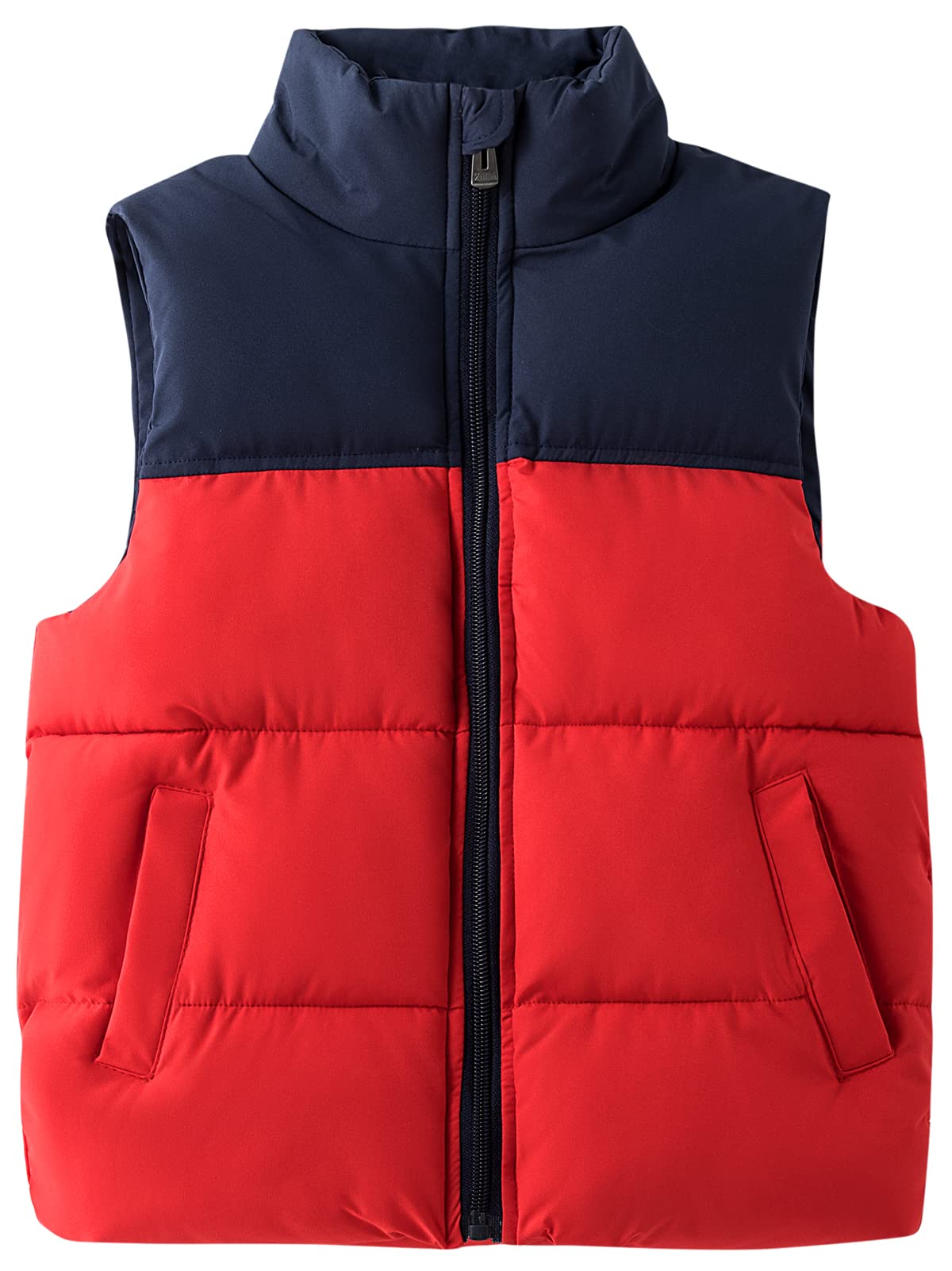 AIEOE Kids Girl's Vest Puffer Lightweight Sleeveless Jacket Quilted Boys Vests Outerwear with Pockets Red-02 8-9T