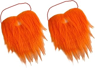 2pcs Prom Party Beard Facial Kit for Men Masquerade Mask Hand Decor Santa Beard Cosplay Beard Wicked Beard for Fake Beard for Men Decorative Fake Beard Decorative Mustache Orange