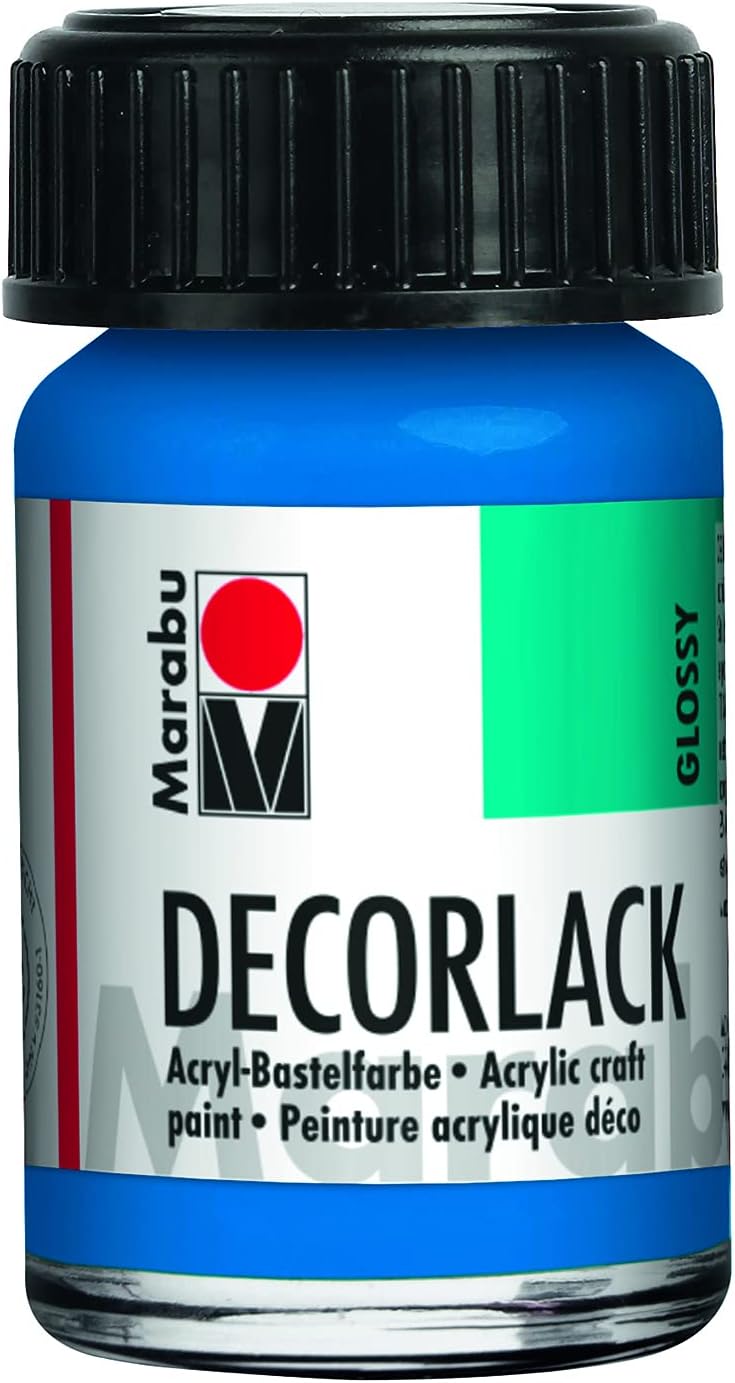MarabuDecorlack Acryl : Water Based Acrylic Craft Paint 15ml jar Azure Blue