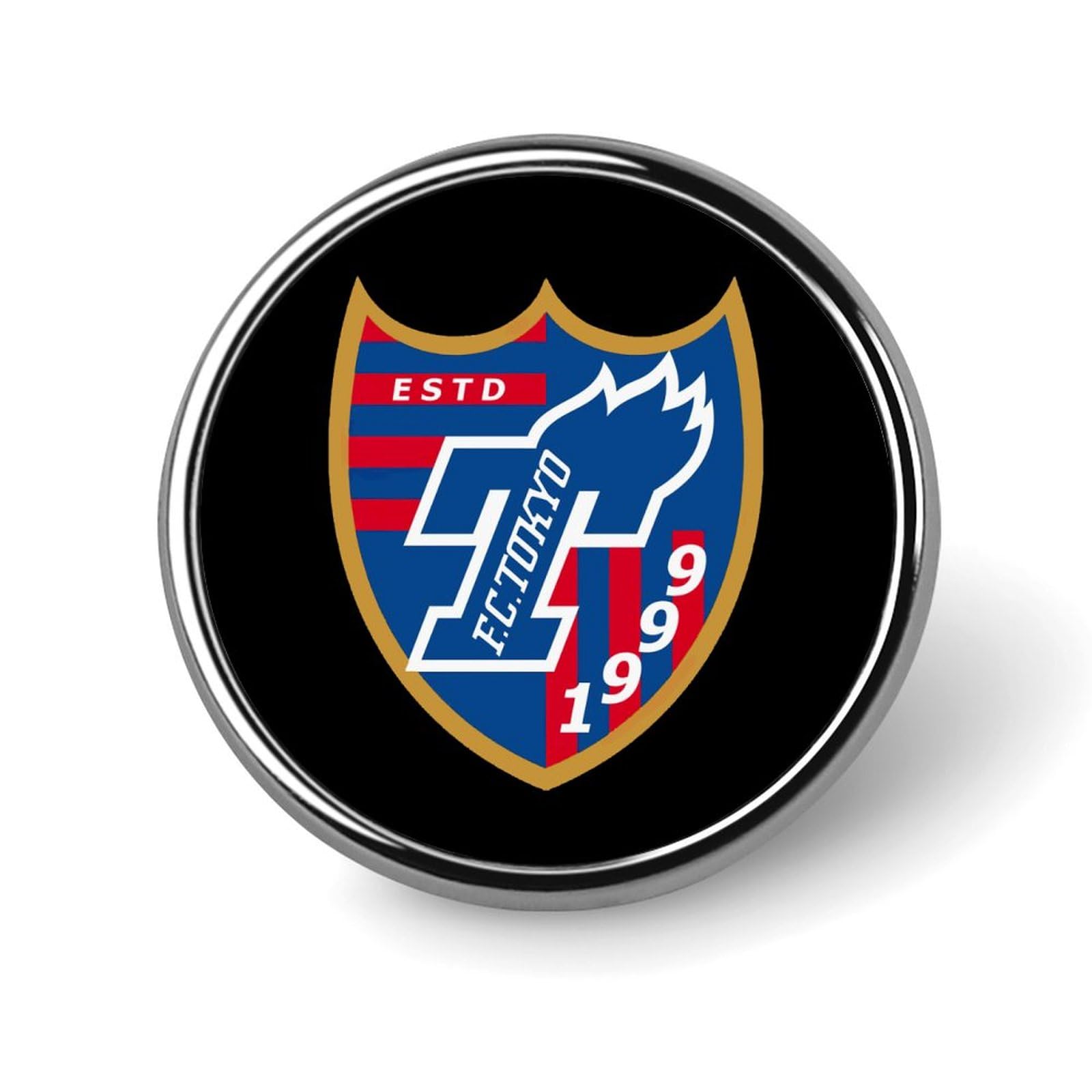 Amazon.co.jp: FC東京 丸バッジ ブローチ ピンブローチ ピンバッジ