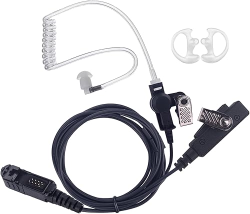 KANMIT Auricular para Motorola XPR3300 XPR3300e XPR3500 XPR3500e Walkie Talkie Radio de 2 vías con un par de auriculares de tubo acústico