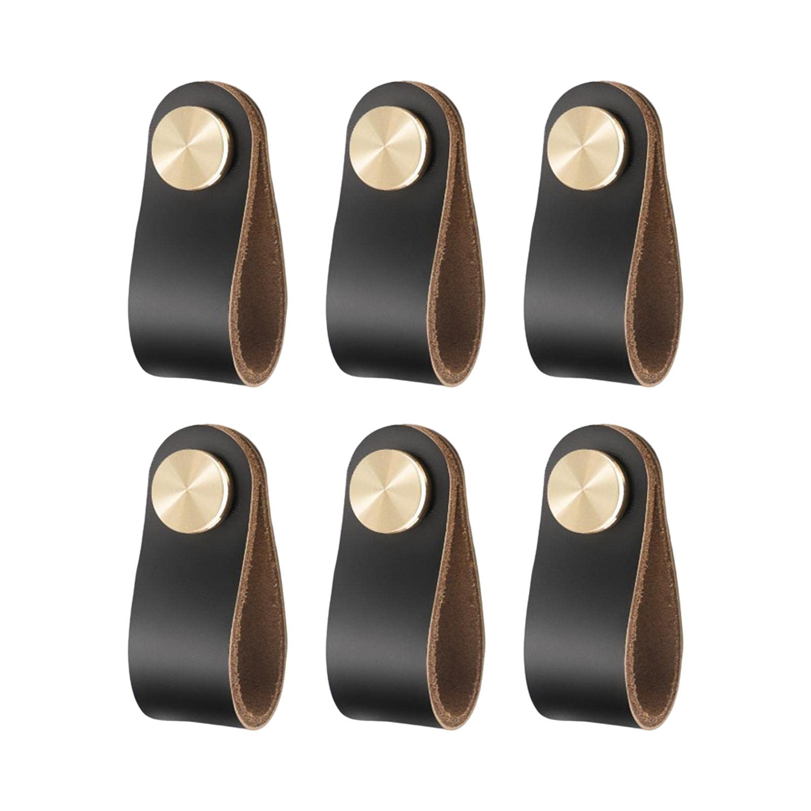JunZheHub 8 Pieces Cabinet Knob Ceramic Knobs Round Zinc Alloy Wardrobe Pulls Modern Brass Closet Door Handle Single Hole with Hardware Suitable for Fu, Black