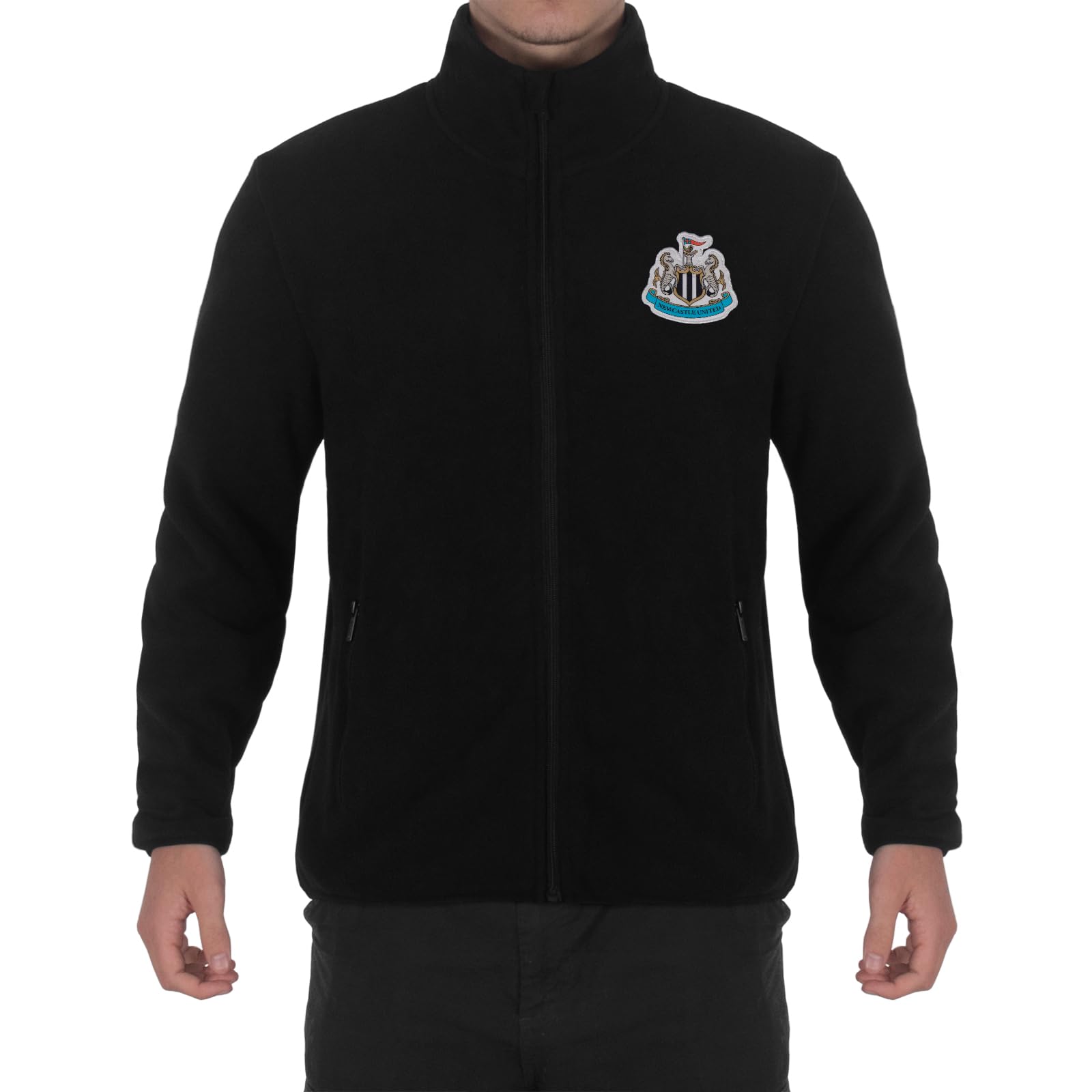 Newcastle United Men's Black F.c. Official Full Zip Fleece Jacket – 3XL