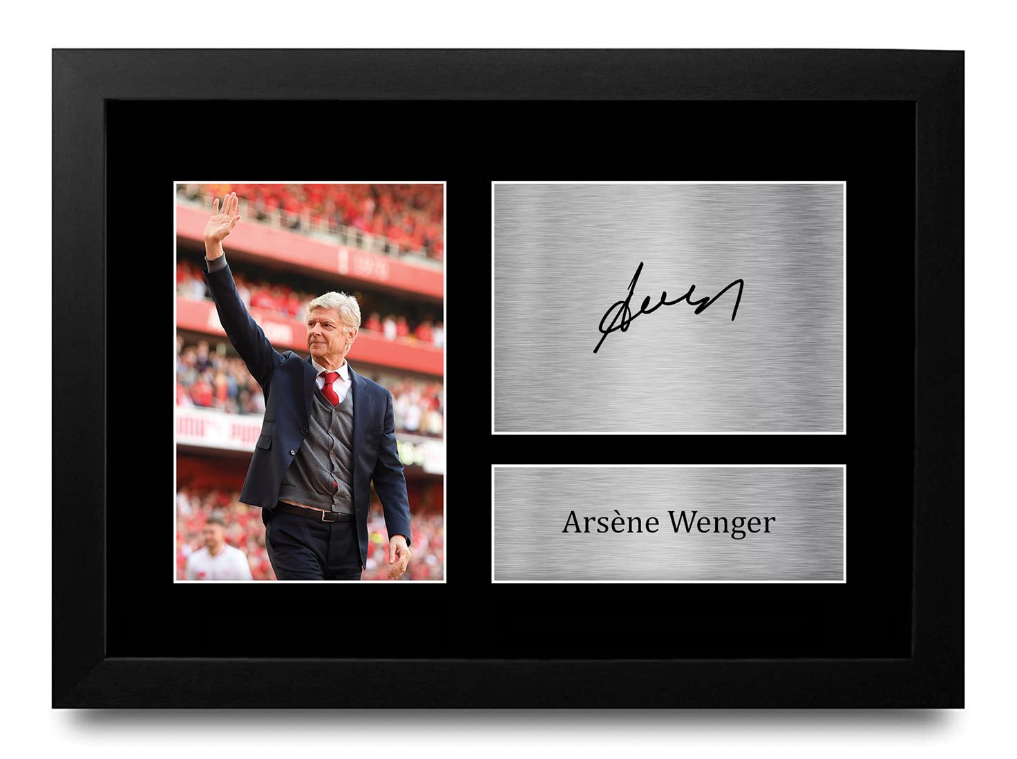 HWC Trading FR A4 Arsene Wenger Gifts Printed Signed Autograph Picture for Football Fans and Supporters - A4 Framed