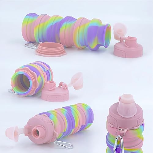 Miniatura 4 de Botellas de agua plegables Botella de agua de viaje Botella de agua deportiva portátil Botella de agua reutilizable viene con hebilla de montañismo