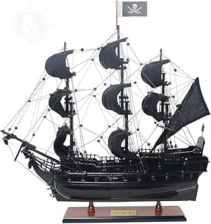 Old Modern Handicrafts Home Decorative Small Black Pearl Pirate Ship Model