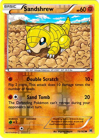 Pokemon - Sandshrew (75/162) - XY Breakthrough - Reverse Holo