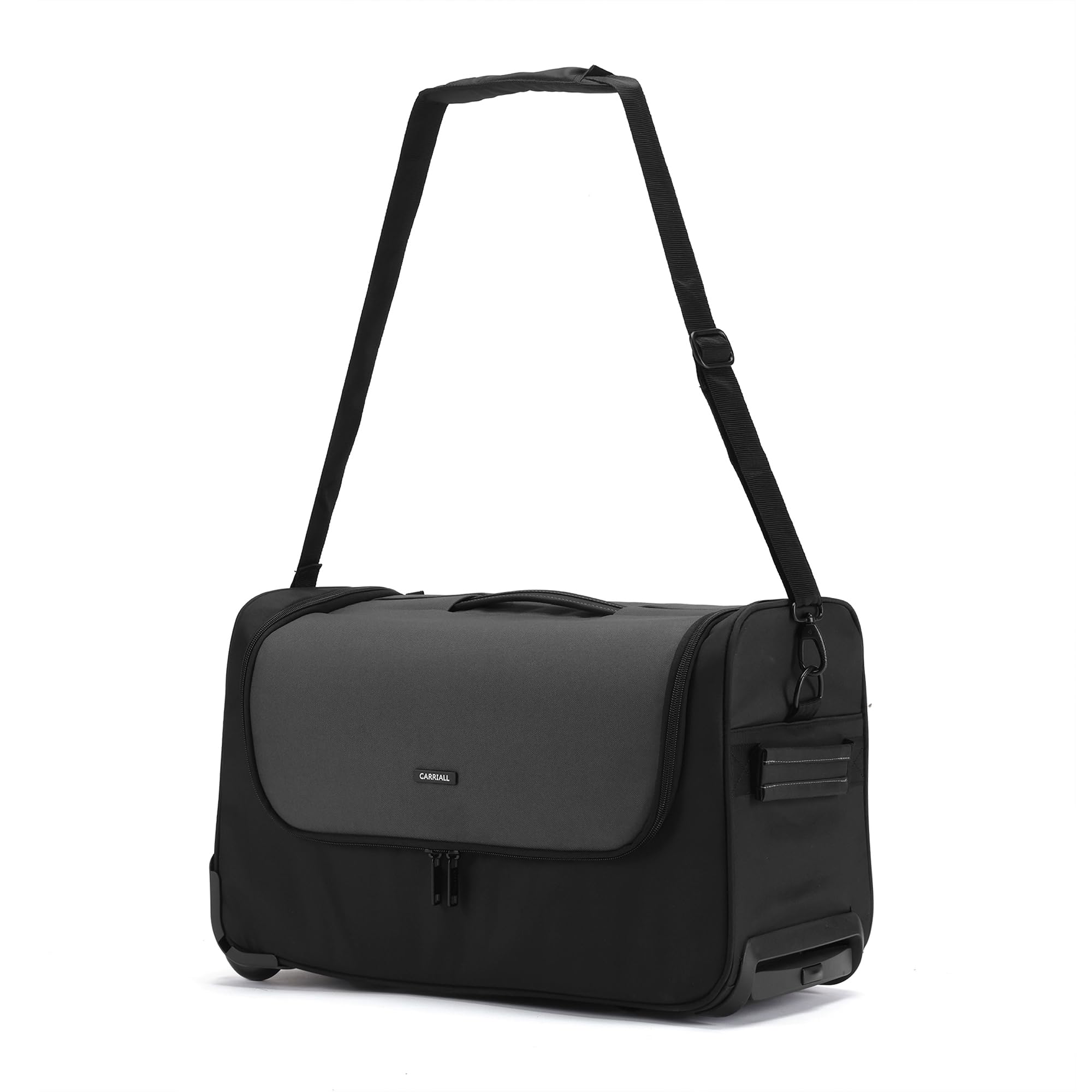 City Duffle Travel Bag 38.6L with Wheels & Telescopic Handle | Polyester Cabin Luggage Bag for Men & Women | Travel Duffel Bag with Multiple Compartments | Small Cabin Bag for Travel (Black)-image-45