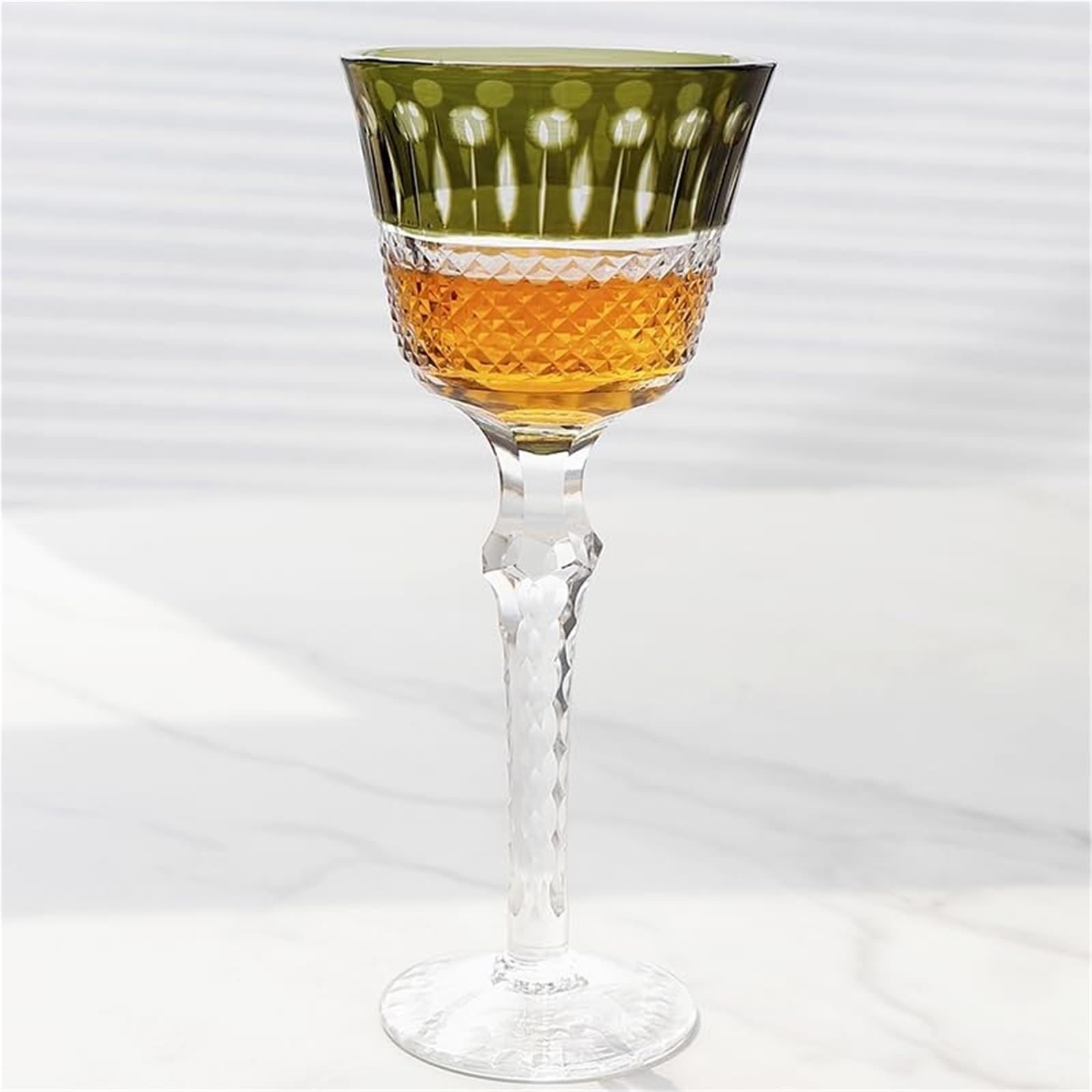 Luxuriöse, handgeschnitzte Champagnerflöte aus farbigem Kristall, eleganter Cocktailkelch mit Stiel for Hochzeit, Party, feines Essen, Geschenk(Rosso)