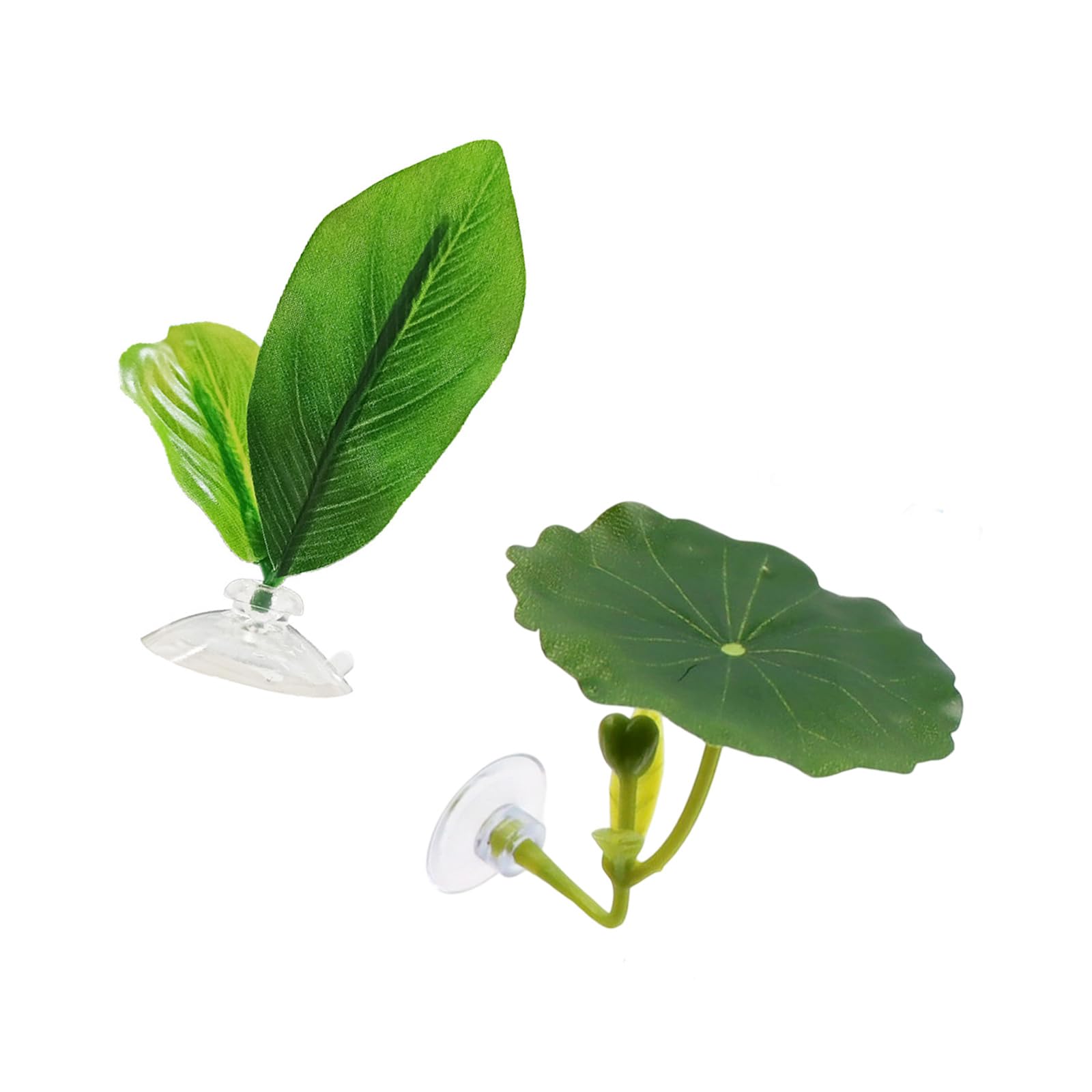 Hsioluted Artificial Decorative Leaves with Suction Cups, Colorful Leaves, Suitable for Fish Decorations and Terrariums Aquarium Decoration