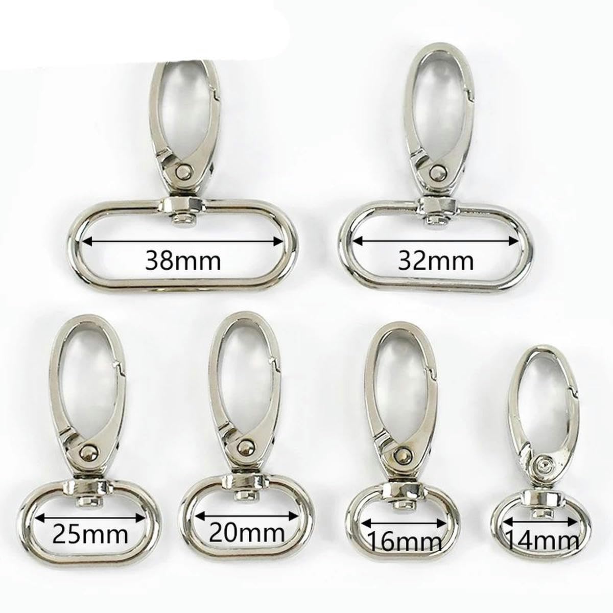 10/50 Stück Metallschnalle für Taschengurt, drehbarer Karabinerverschluss, Rucksack-Gurtband, Auslöseclip, Karabinerhaken, Handtaschenaufhänger, DIY-Zubehör, 16 mm, 50 Stück, GunBlack