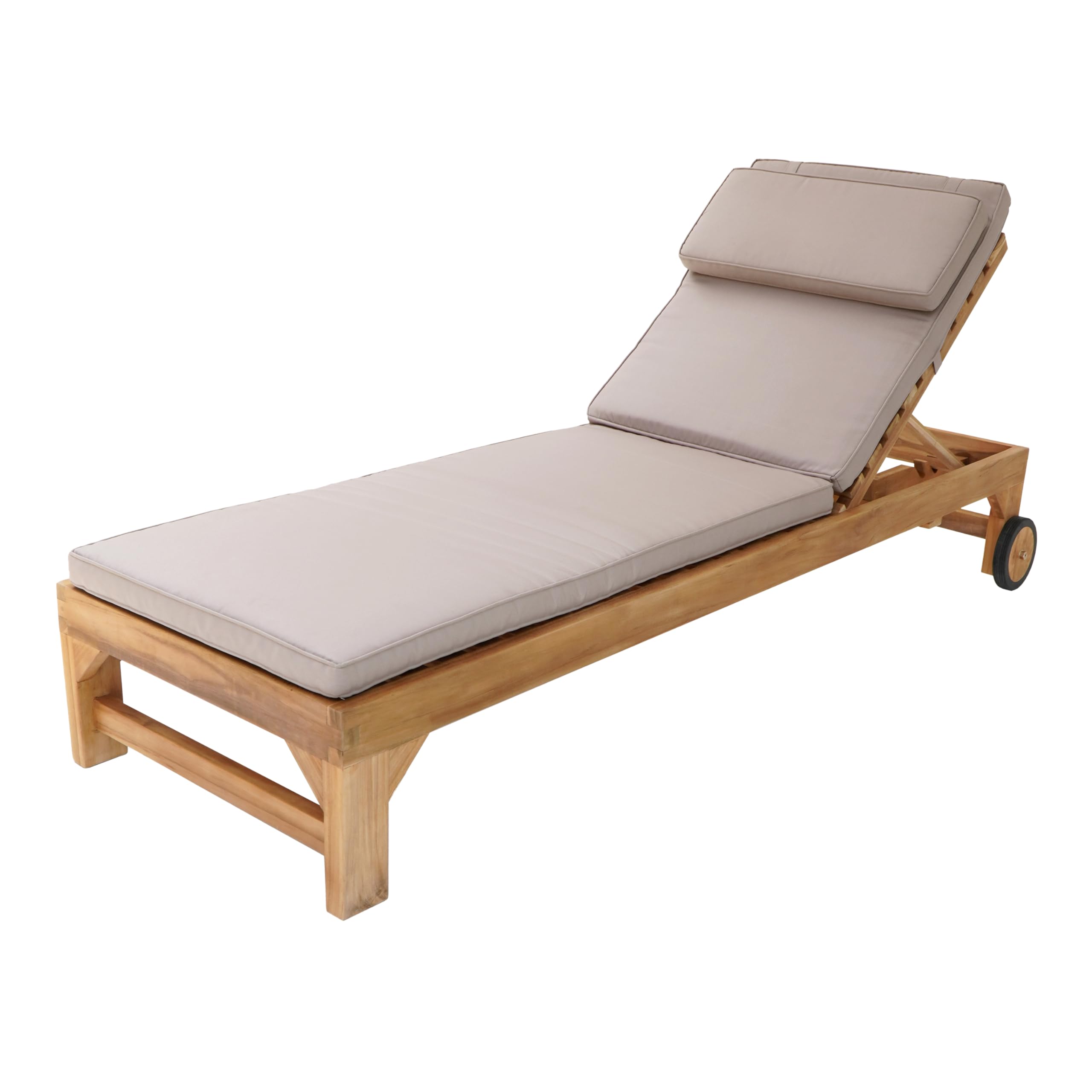 AXI Rama Bain De Soleil en Bois De Teck avec Coussin | Transat Jardin Réglable en 4 Positions | Chaise Longue pour L'Extérieur/Le Jardin