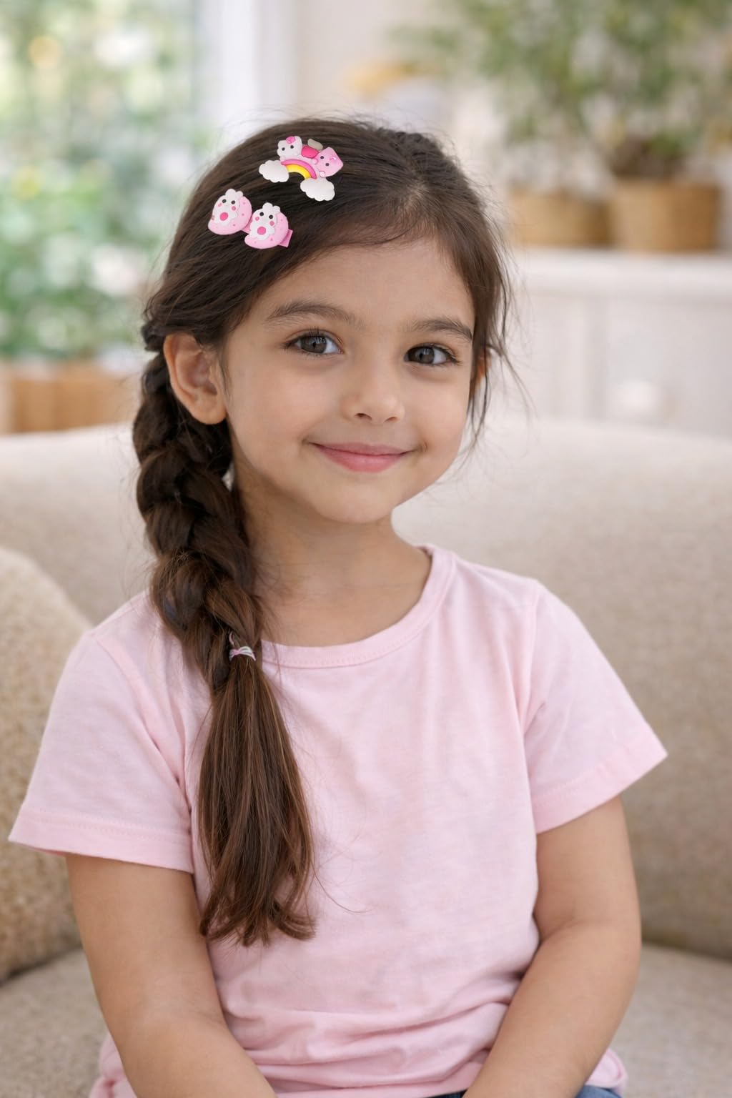 kapimo 8 pcs Hair Clips for Baby Girls Toddlers Assorted Stylish Fashion Kids Hair Accessories Gift Set Box (Light Pink) 4