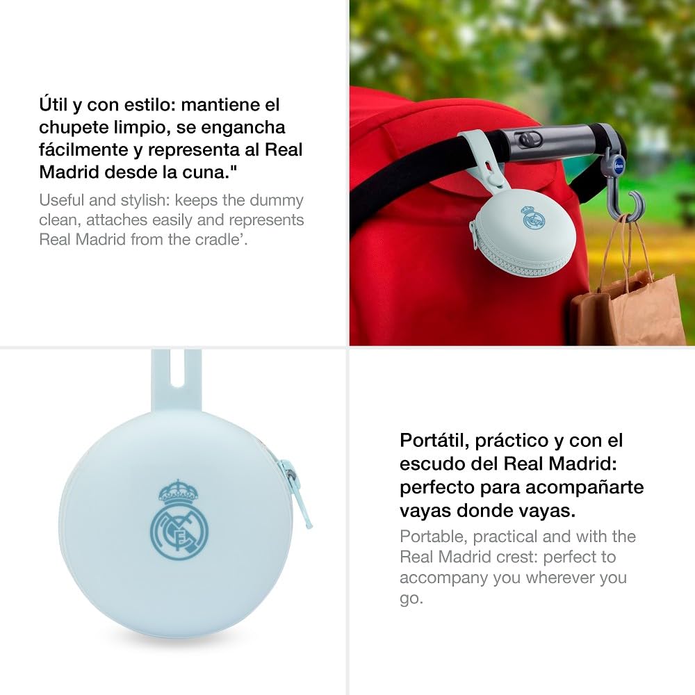 Interbaby - Portachupete de Silicona Real Madrid Azul|Apto para Microondas |Apto para Lavavajillas|Libre de BPA
