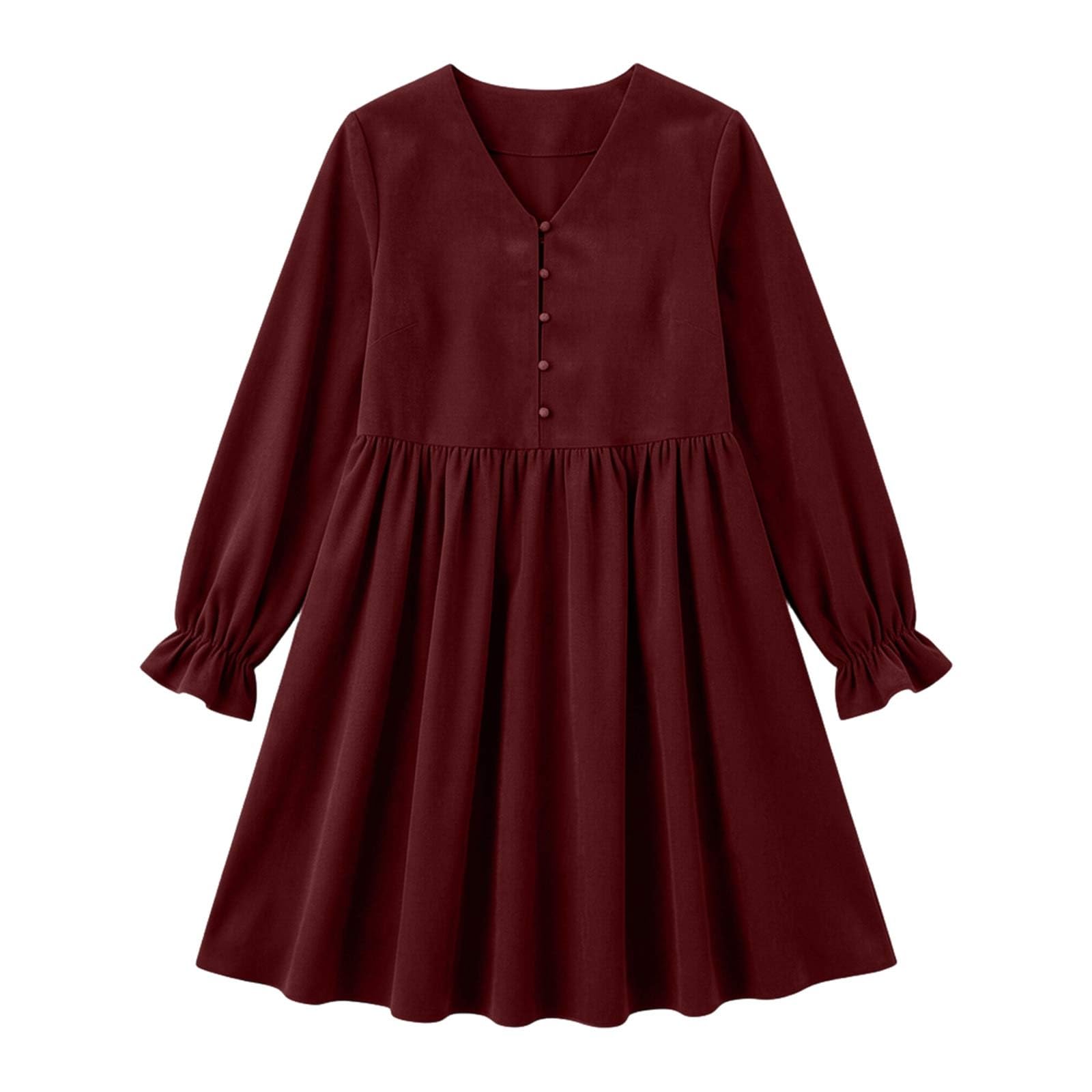 Vestido Túnica Moderno de Talla Grande para Mujer con Cuello en V y Manga Corta para un Estilo Casual y Elegante en Otoño