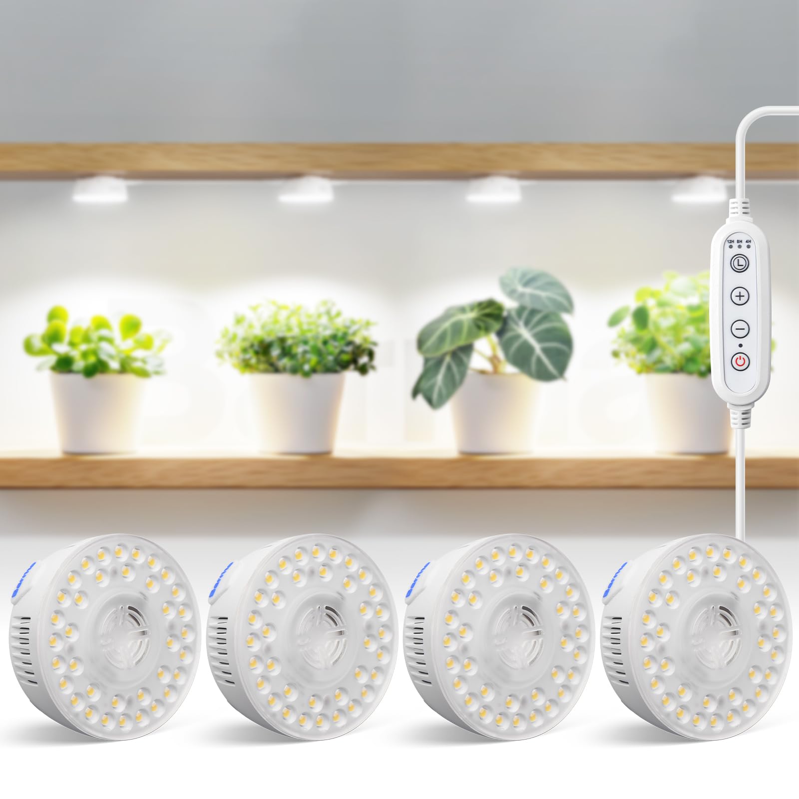 Barrina Pflanzenlampe Vollspektrum-Lampe für Pflanzen 4er
