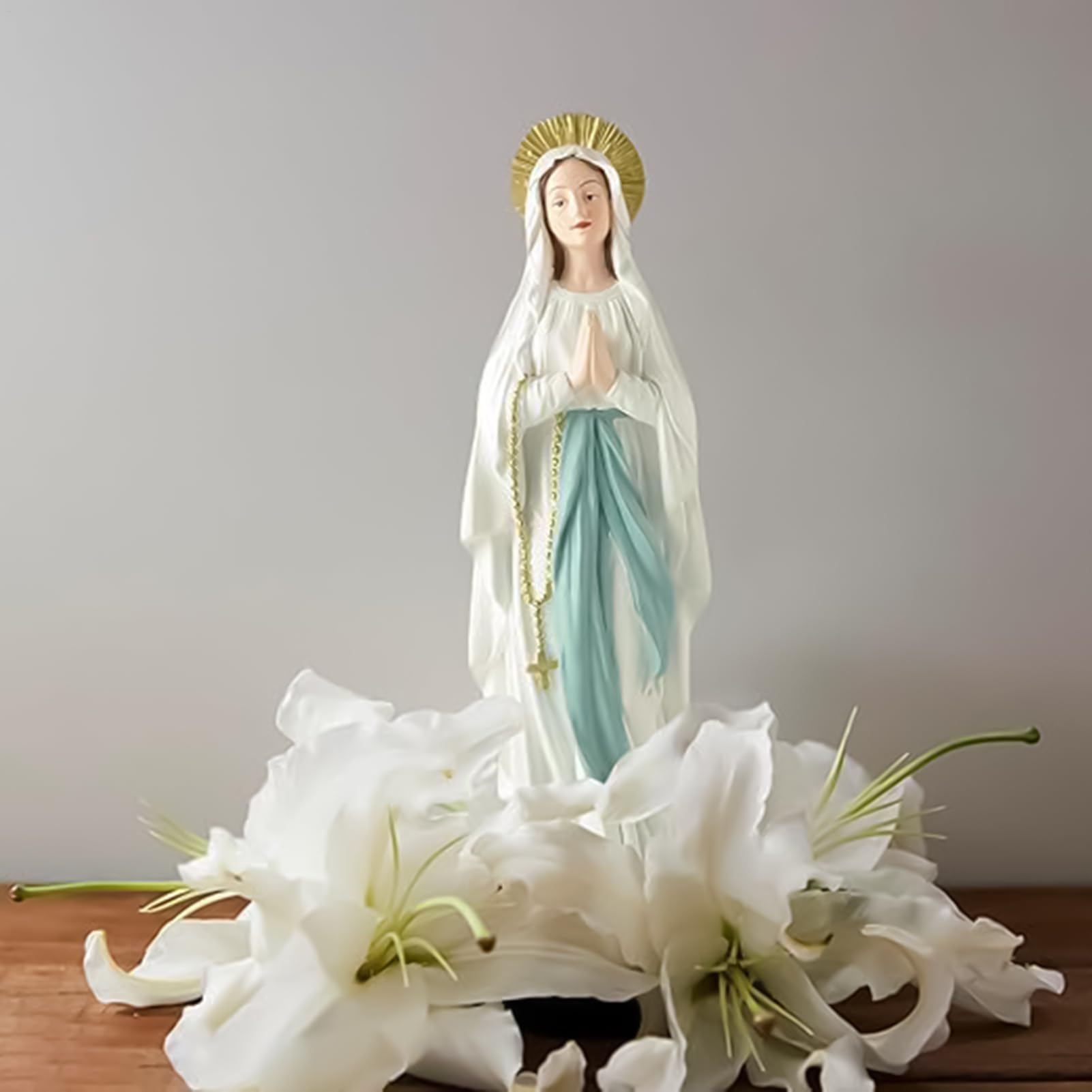 Katolicka statua Maryi, dekoracja figury religijne, katolickie figurki Maryi, na biurko, do domu, na wesele, do kościoła, na wystawę, imprezę szkolną, do salonu, sypialni, na biurko, książkę