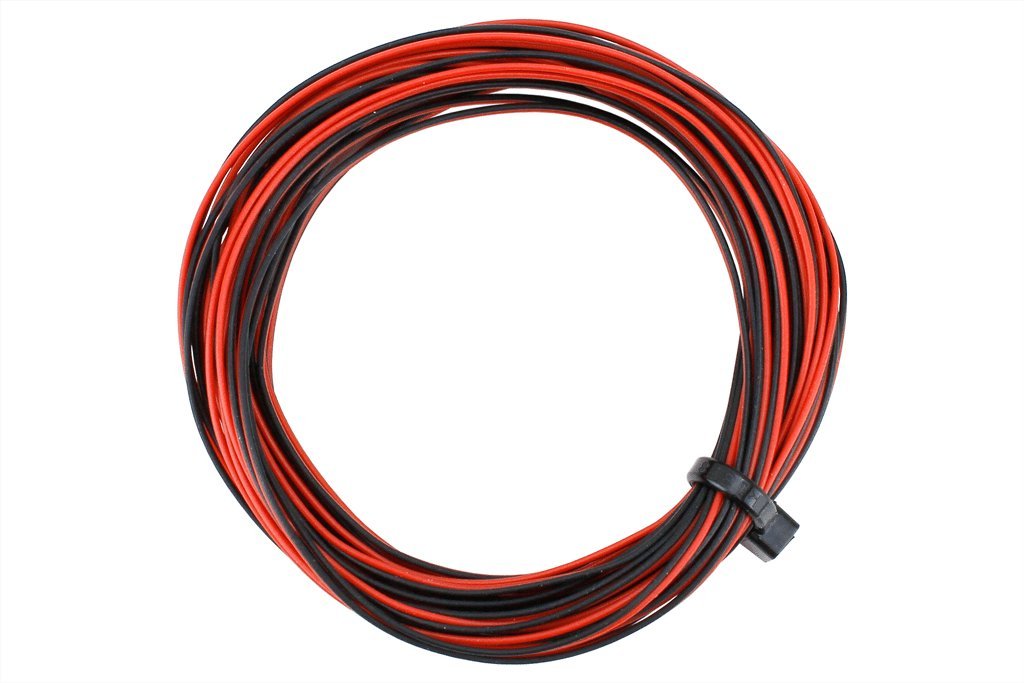 DCC Concepts DCW-32RBT Black/Red Twinned Stranded Decoder Wire (6m)