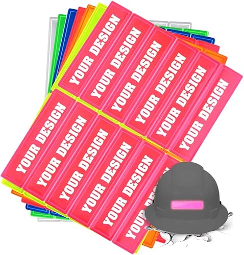 Miniatura 6 de Adhesivo reflectante de alta visibilidad para casco de seguridad personalizable, logotipo de alta visibilidad para casco (mezcla de amarillo)