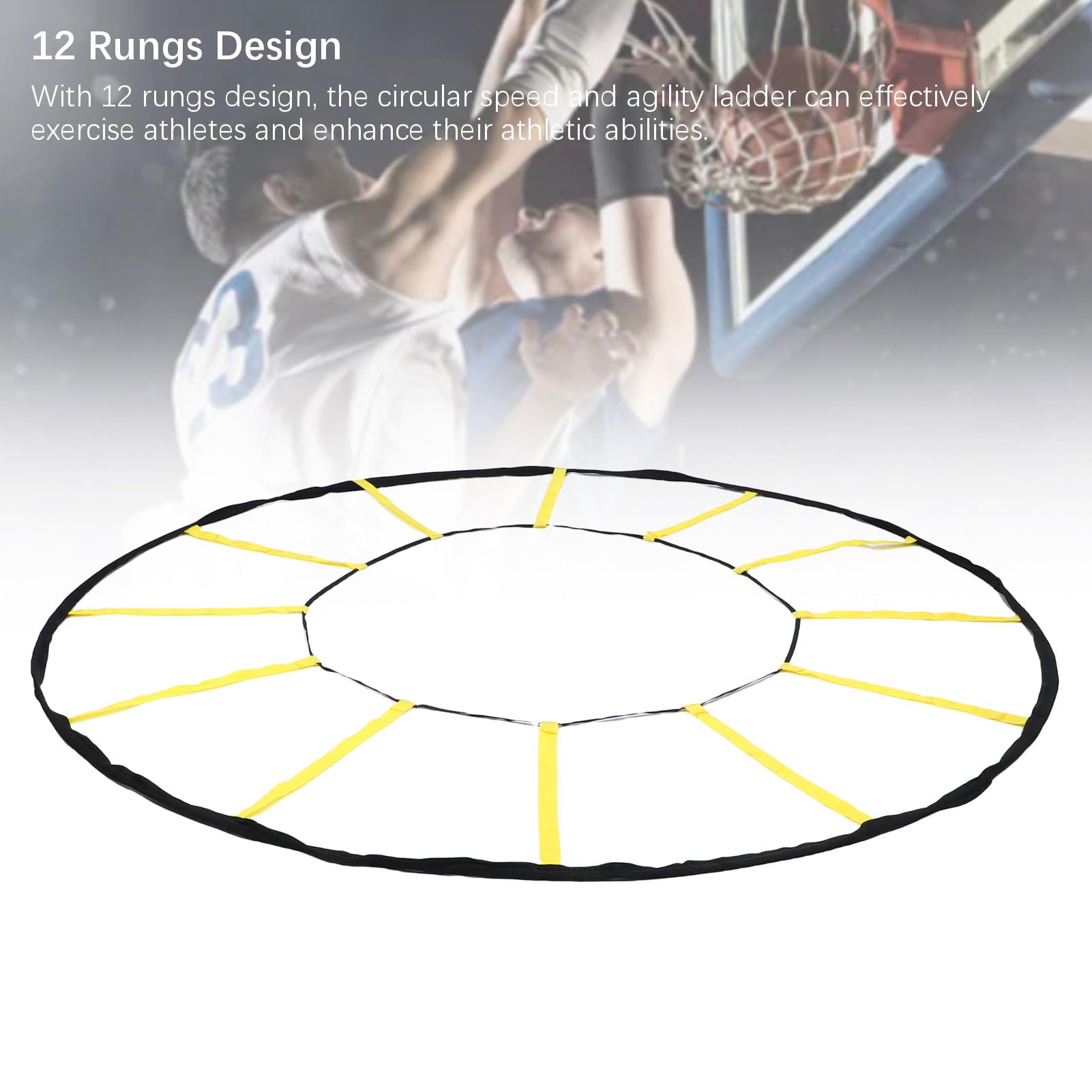 CCYLEZ Scala di agilità Circolare, 12 Pioli per Allenamento di velocità | Costruzione in nylon resistente, adatta per calcio o basket, uso versatile