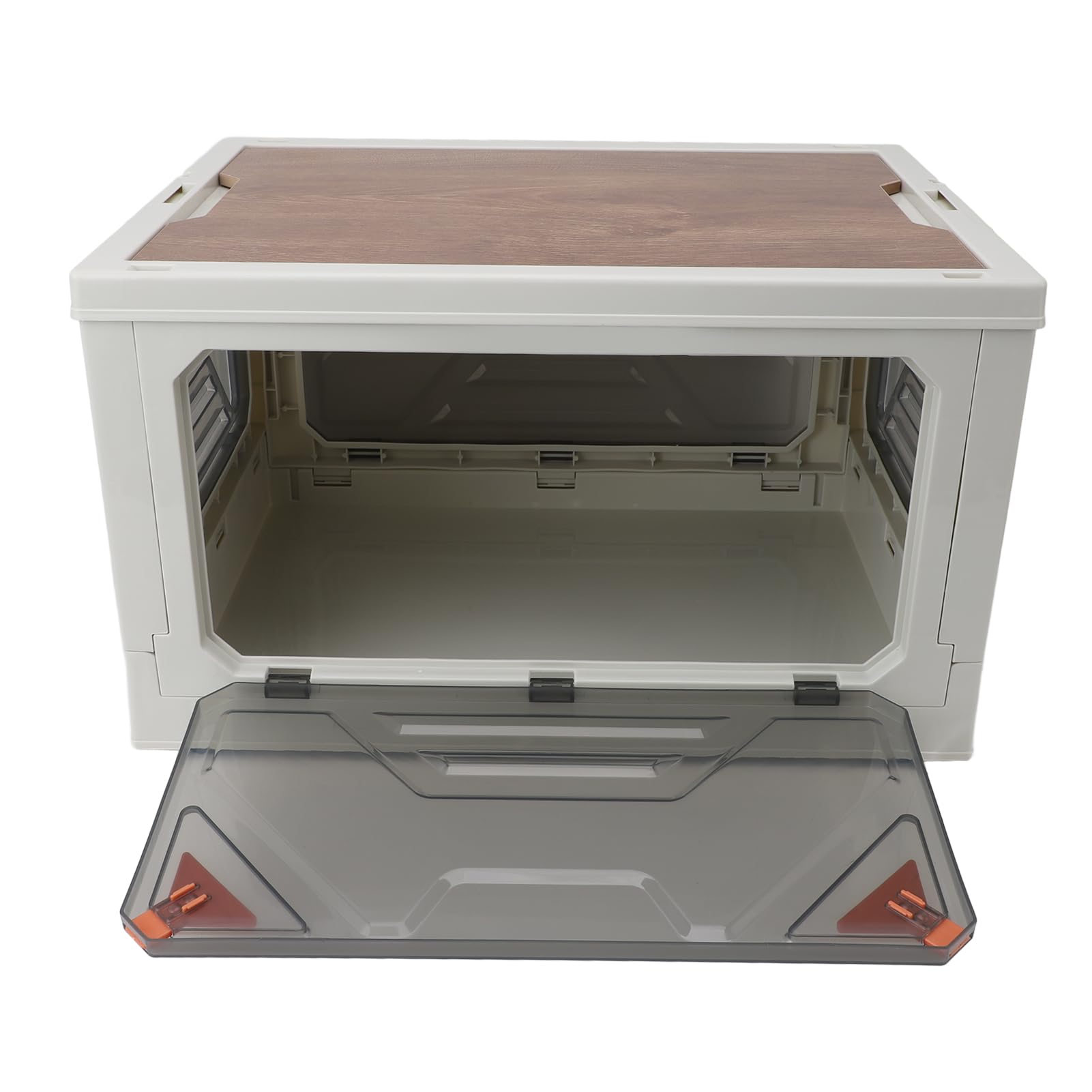52L Faltbare Aufbewahrungsbehälter mit Deckel und Rädern, Stapelbare Plastik -Aufbewahrungsbox für Camping -Outdoor -Reise -Heimorganisation, PP+MDF -Material