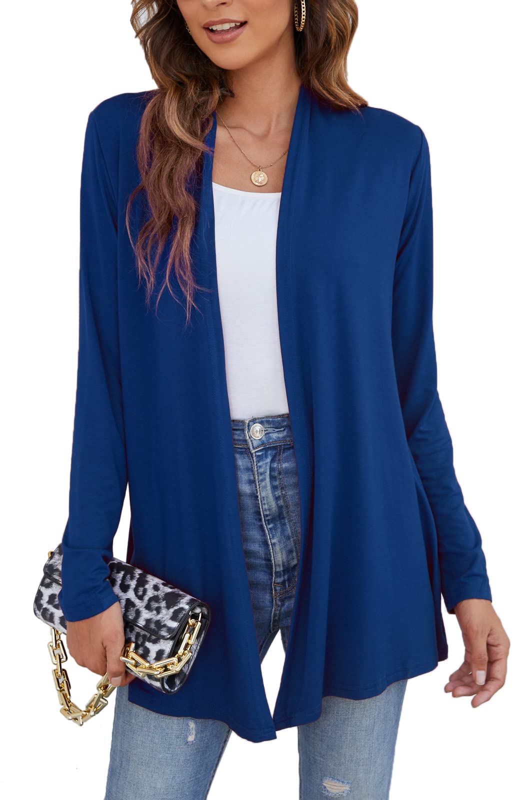 Ladlop Women's Lightweight Open Front Cardigans Long Sleeve Casual Soft Drape Fall Cardigan