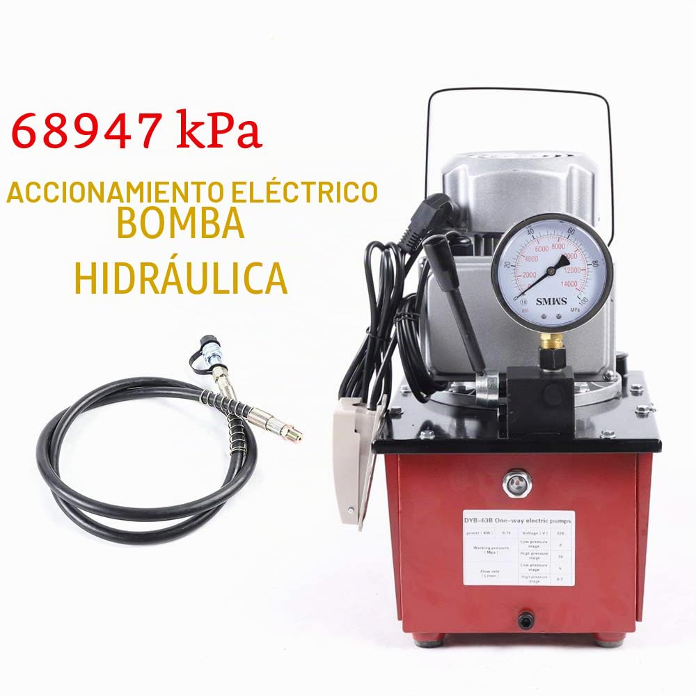 Bomba hidráulica eléctrica de 220 V, 700 bar, bomba electrohidráulica con manguera de aceite de 1,8 m, válvula manual, bomba hidráulica de 1400 rpm para una variedad de dispositivos hidráulicos