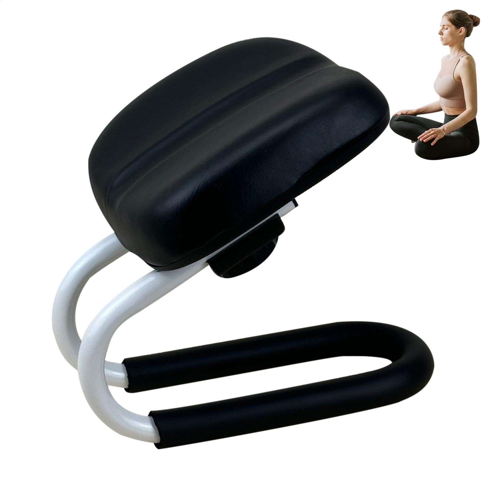 Banc de prière, Tabouret de méditation à Genoux, Chaise de Yoga pour Soutien des Hanches, siège de méditation antidérapant, Tabouret à Genoux en métal PU, Hauteur réglable pour la Maison