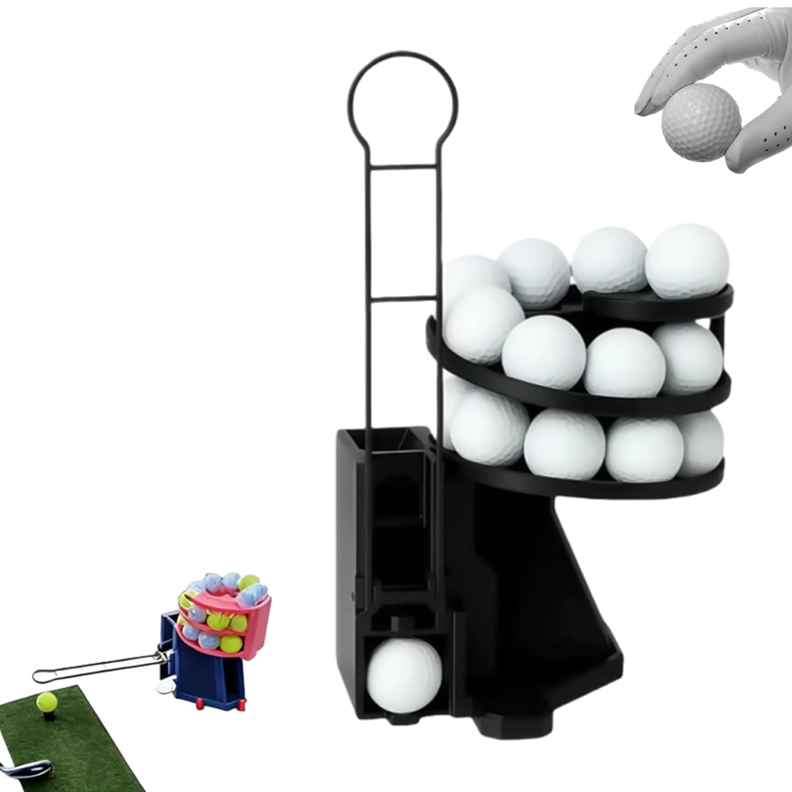 Golf Ball Launcher, Auto Golf Ball Dispenser With Foot Pedal, Tee Up Machine, Easy Reload Design, Easy To Set Up, For Home Putting Entertainment Club Recreation Backyard Driving