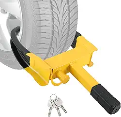 Trava de braçadeira de roda | Trava de pneu antifurto resistente, trava de roda de reboque ajustável, trava de pneu de segurança universal com 3 chaves para carros, caminhões, trailers, SUVs