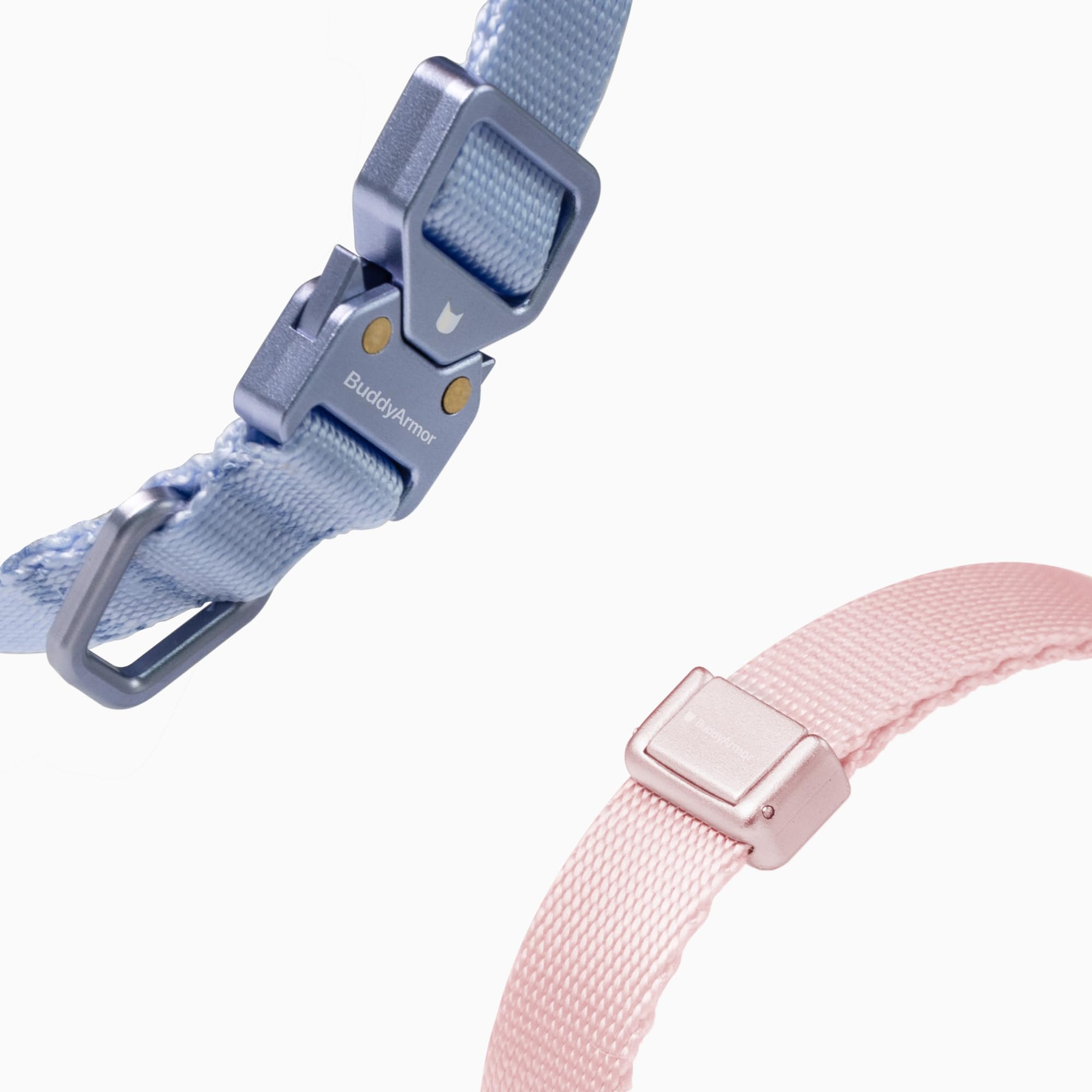 Collare leggero per cani in lega di alluminio, robusto collare in nylon, per cani di taglia media e grande, chiusura rapida, anello a D in alluminio, regolabile, per attività all'aperto e