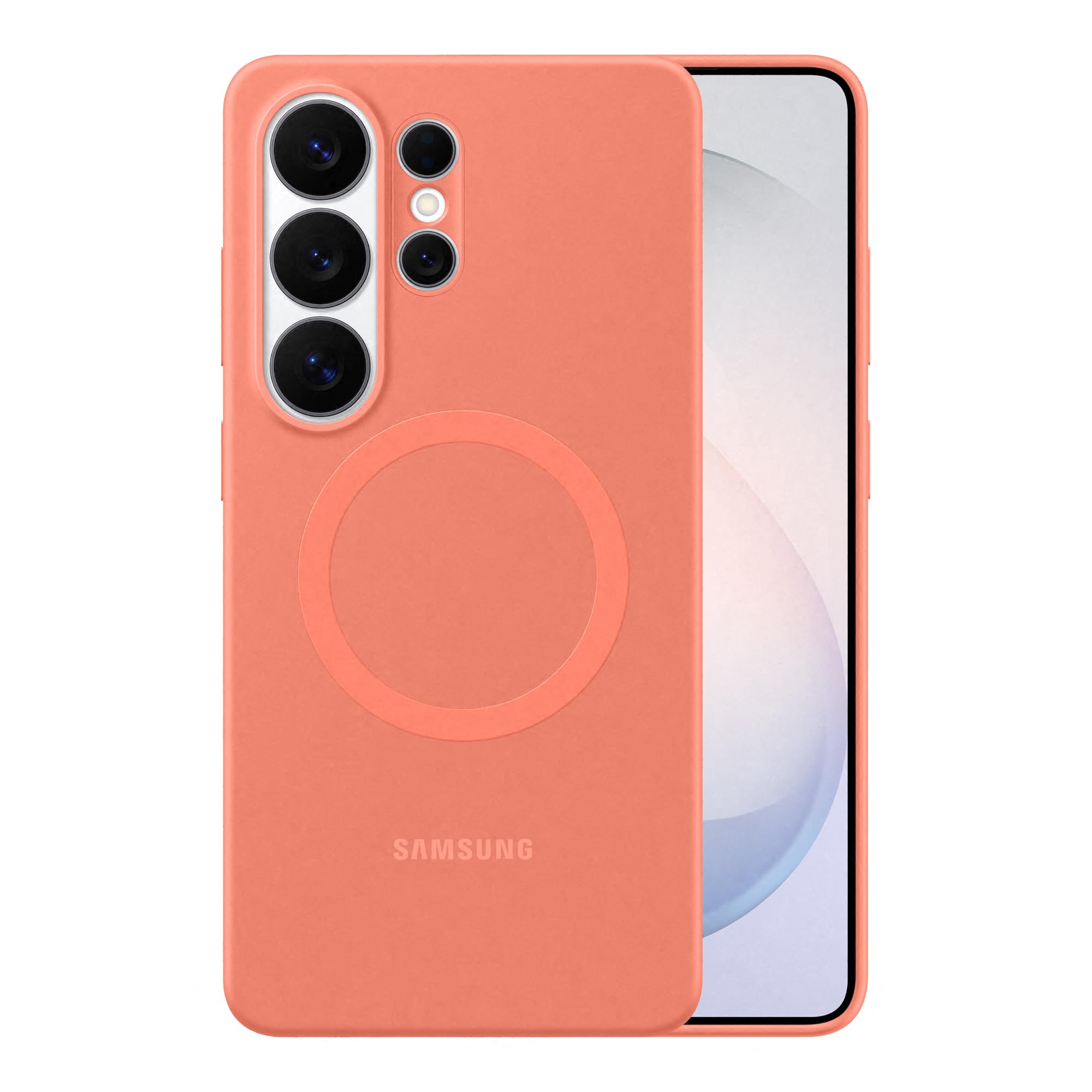 Samsung Galaxy S26 Ultra 6.9" Silicone Magnet Case Coral Red - Ef-Es948coegww Orange,Red