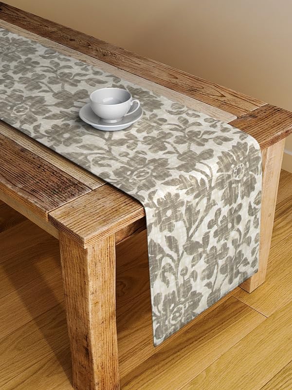 Image of Blanc 9 Baroque 4 /6 Seater Home & Kitchen Pure Cotton Table Runner|(33x182) cm