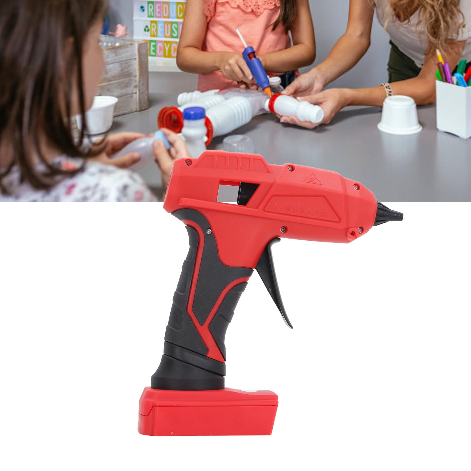 Pistola per colla a caldo, pistola per colla a caldo senza fili, pistola per colla elettrica portatile per riparazioni rapide domestiche