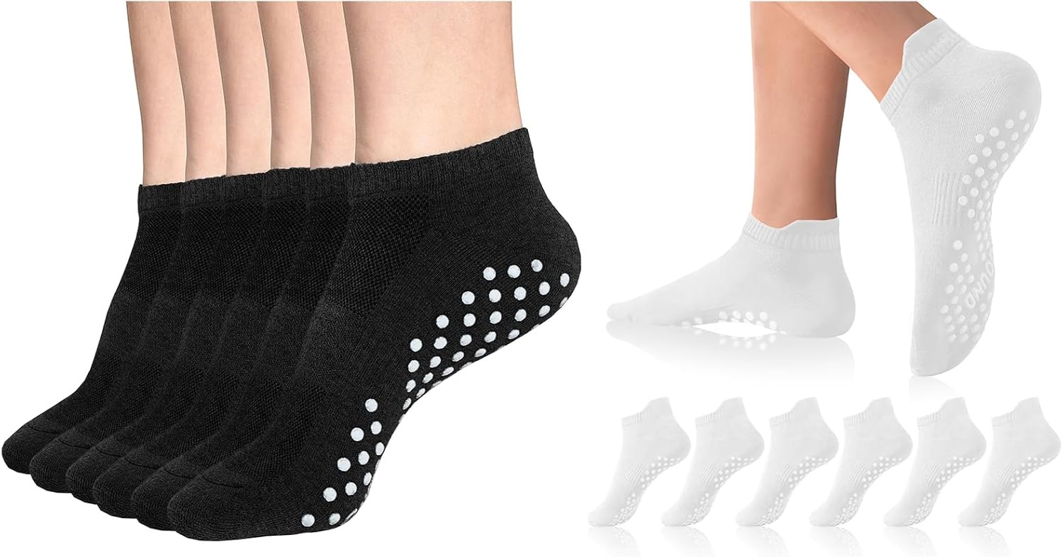 DIBAOLONG Grip Socks for Women Yoga Socks Non Slip with Grips for Anti-Skid Pilates Workout Fitness Hospital Slipper Socks