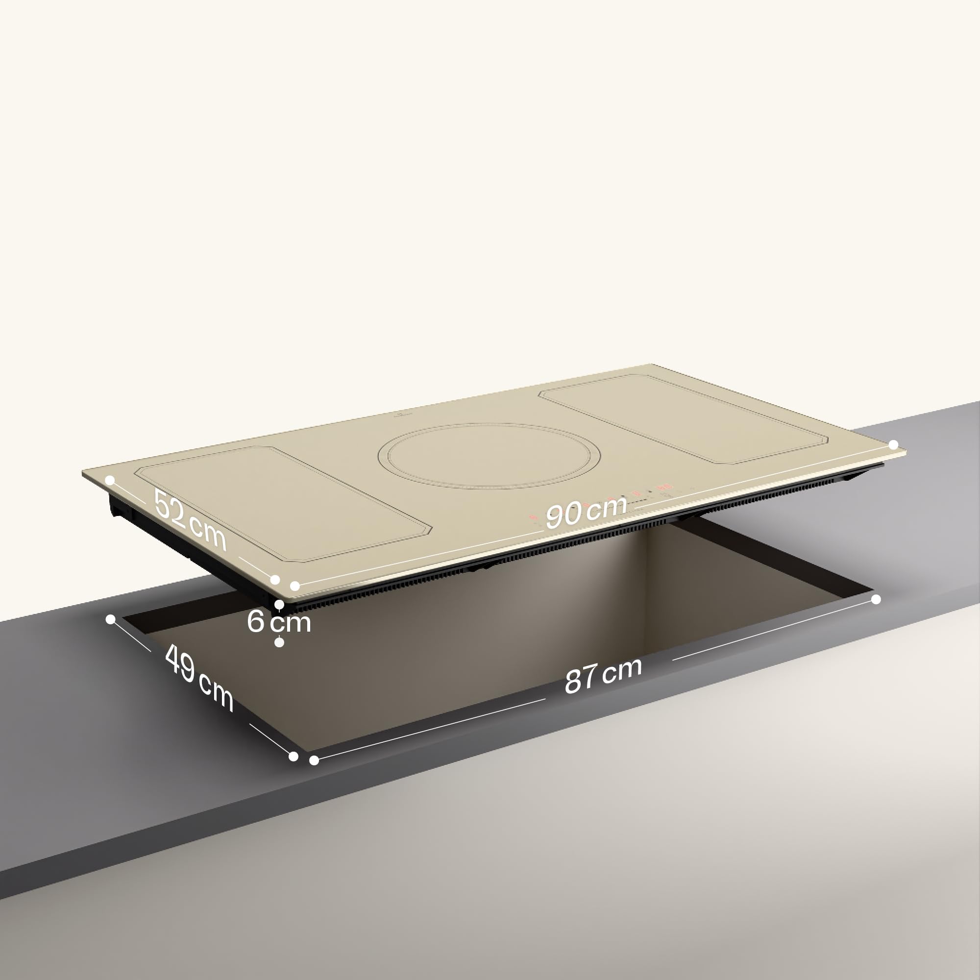 Klarstein Victoria Piastra Induzione 90 cm - Piano Cottura 7200w, 5 Fuochi, Fornello Elettrico con Controllo Smart Touch, Display Digitale e Timer, 240v