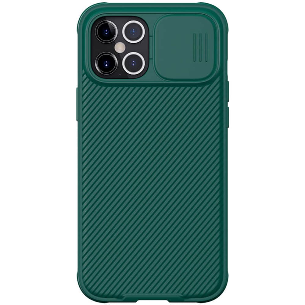 Nillkin Case Compatible with Apple iPhone 12 Pro Max Cover, Hard CamShield Camera Slide, Drop Protection Cover [Built-in Lens Protector][ Designed for ] - Green