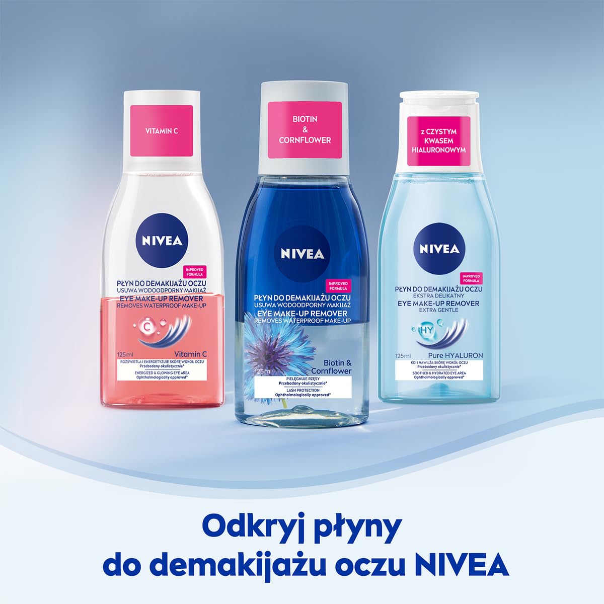 NIVEA Zestaw 2-pack Kojący Płyn Micelarny dla cery wrażliwej i nadwrażliwej 400ml & Dwufazowy płyn do demakijażu oczu 125ml