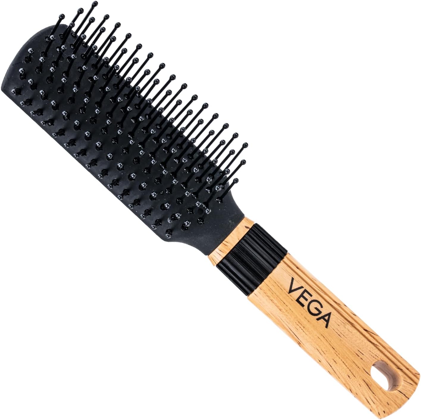 Vega Compact Hair Brush for Women & Men | Detangling & Styling Brush with Ball-Tipped Bristles | Paddle Hair Comb for Smooth, Frizz-Free Hair, (India's No.1* Hair Brush Brand, R5-FB)